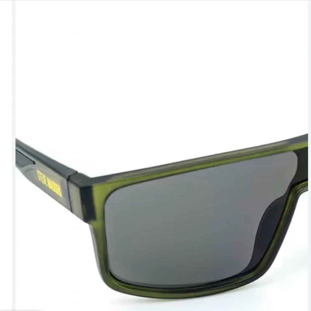 Steve Madden Shield Sunglasses Green Black Wrap Sport Style UV Protection New